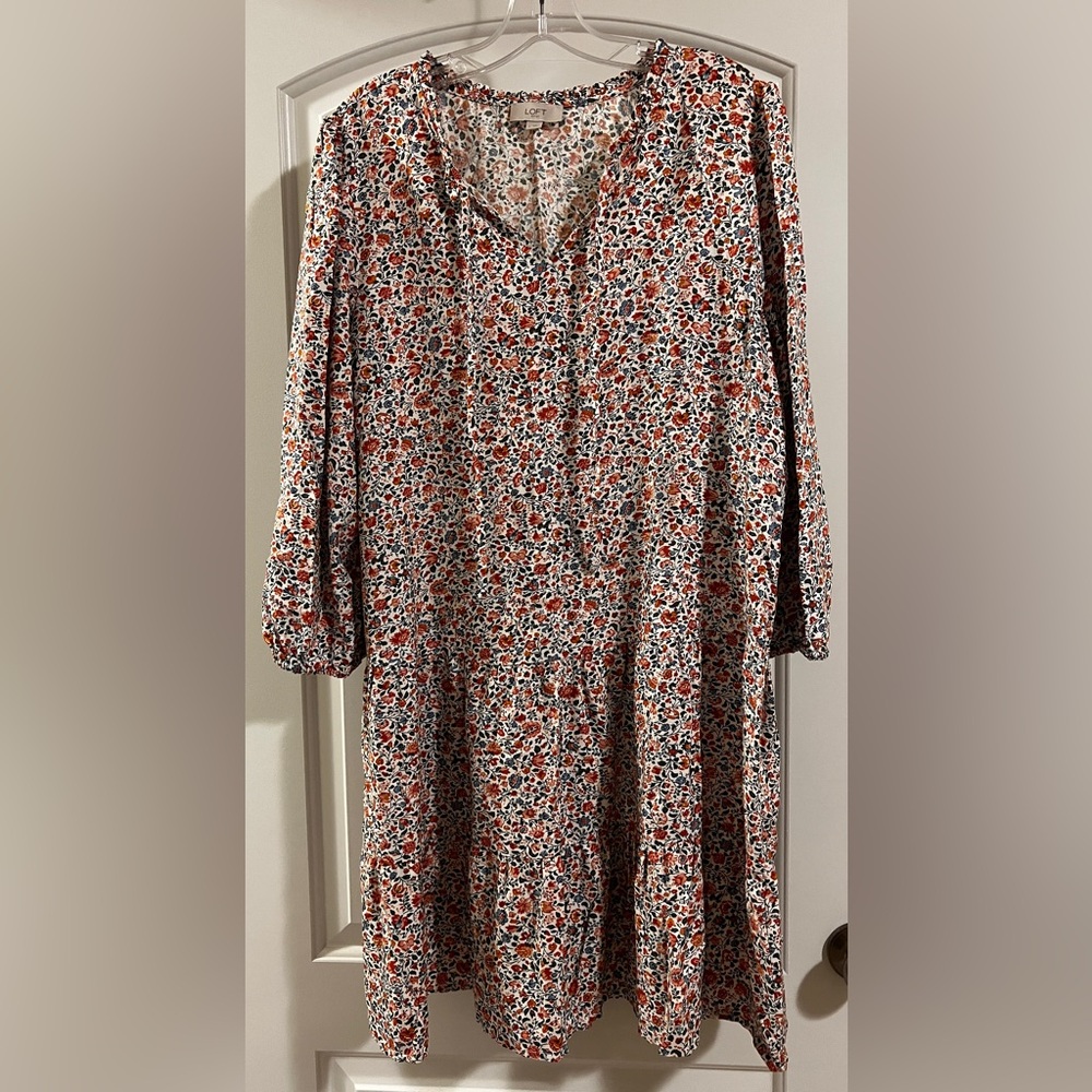 LOFT Multicolor Floral Dress